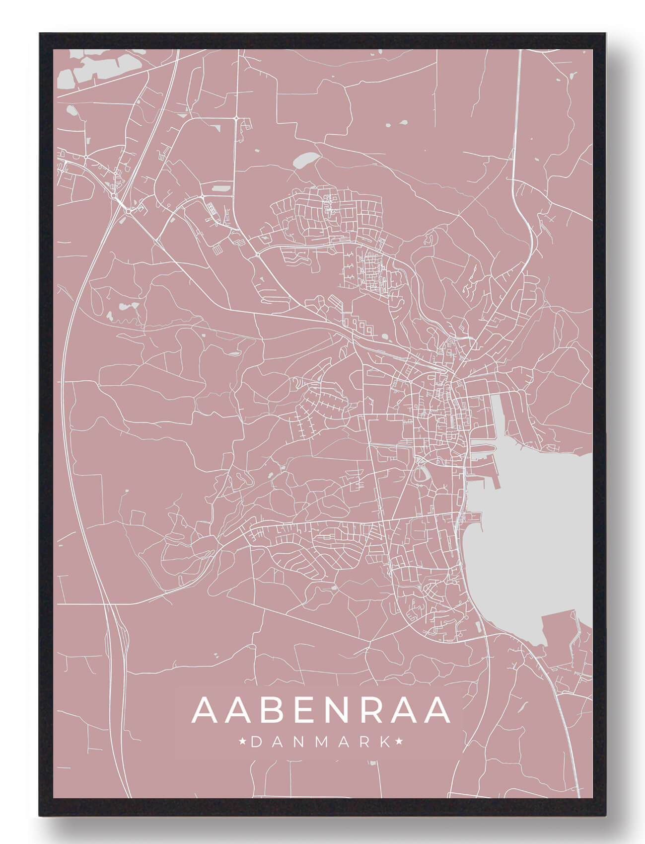 Aabenraa Plakat i Rosa – Unik indretning til hjemmet!
