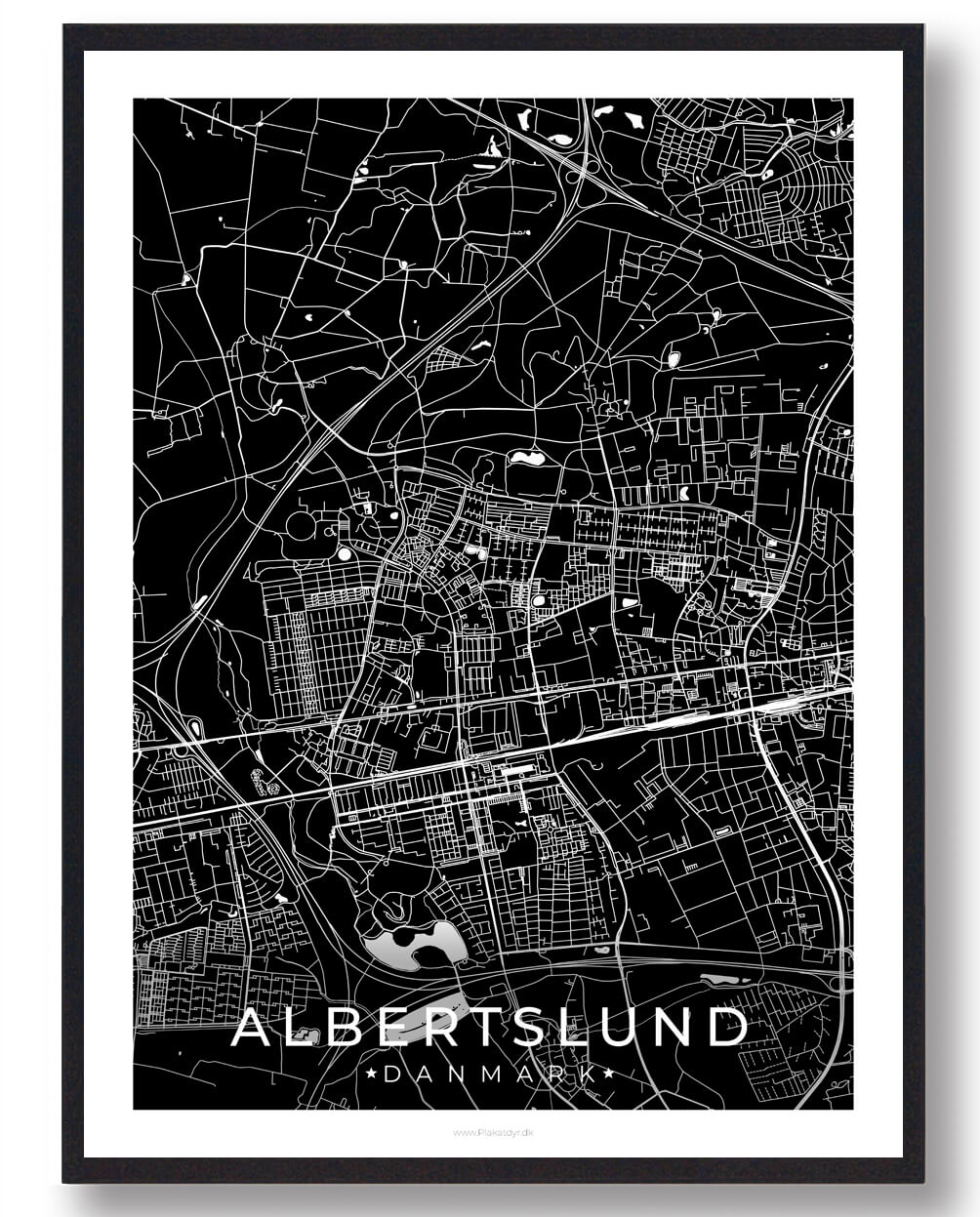 Albertslund Plakat i Sort – Elegant Vægkunst til Dit Hjem