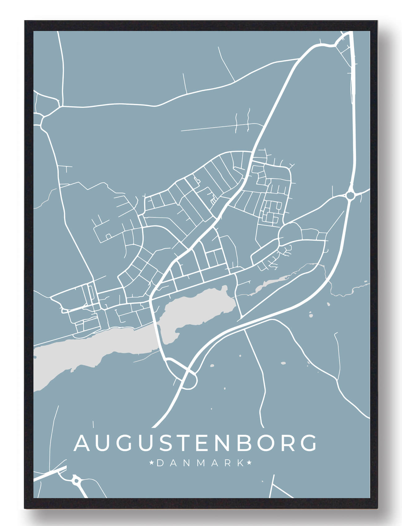 Augustenborg Byplakat - Lyseblå A4 til dit hjem