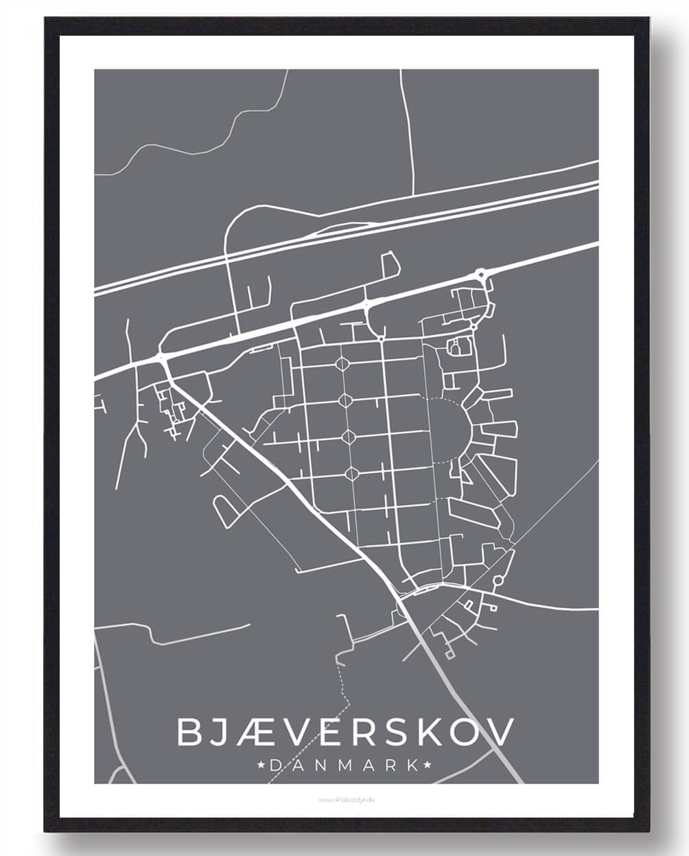 Bjæverskov Plakat - Grå A4 til moderne boligindretning