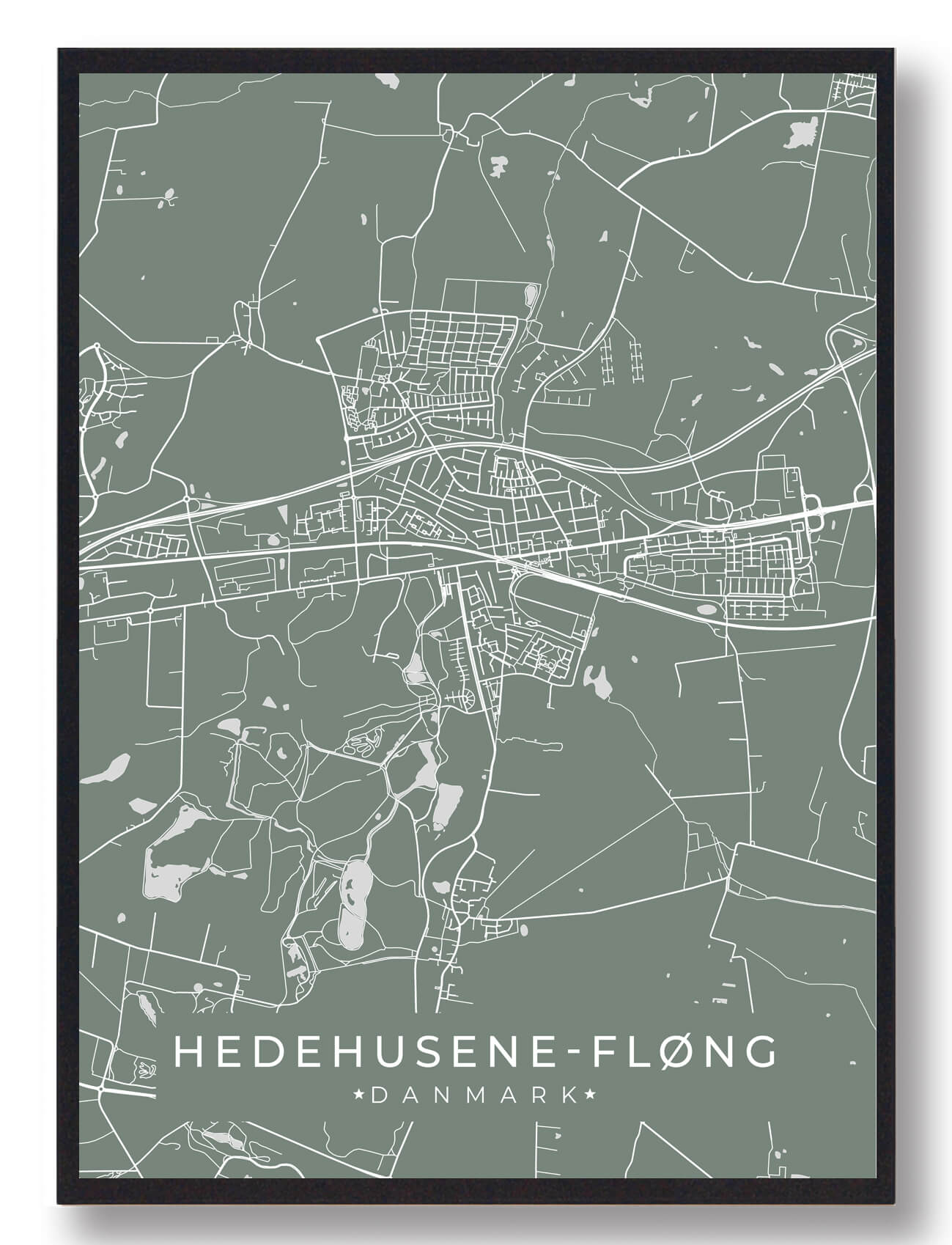 Hedehusene Plakat - Grøn A4 til din boligindretning!