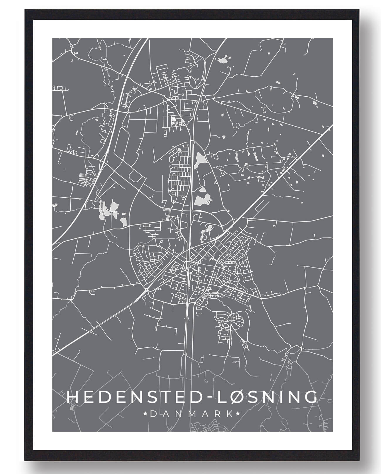Hedensted Plakat – Elegant Grå Vægkunst A4 til Dit Hjem