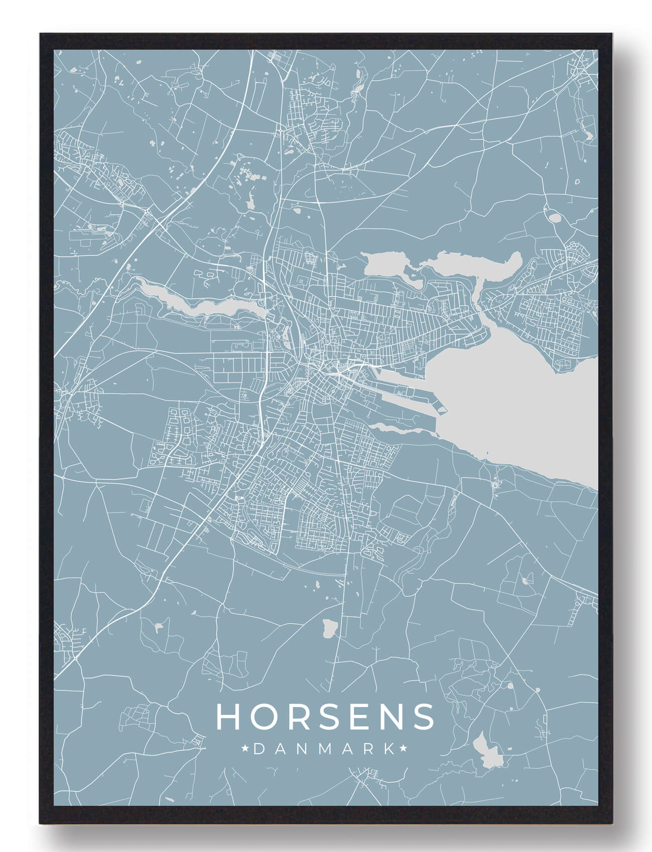 Horsens Plakat i Lyseblå – Moderne Kunst til Dit Hjem