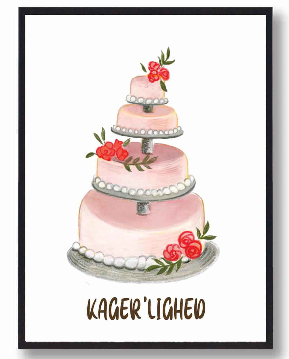 Kageplakat i hvid - 15x21 cm A5 størrelse