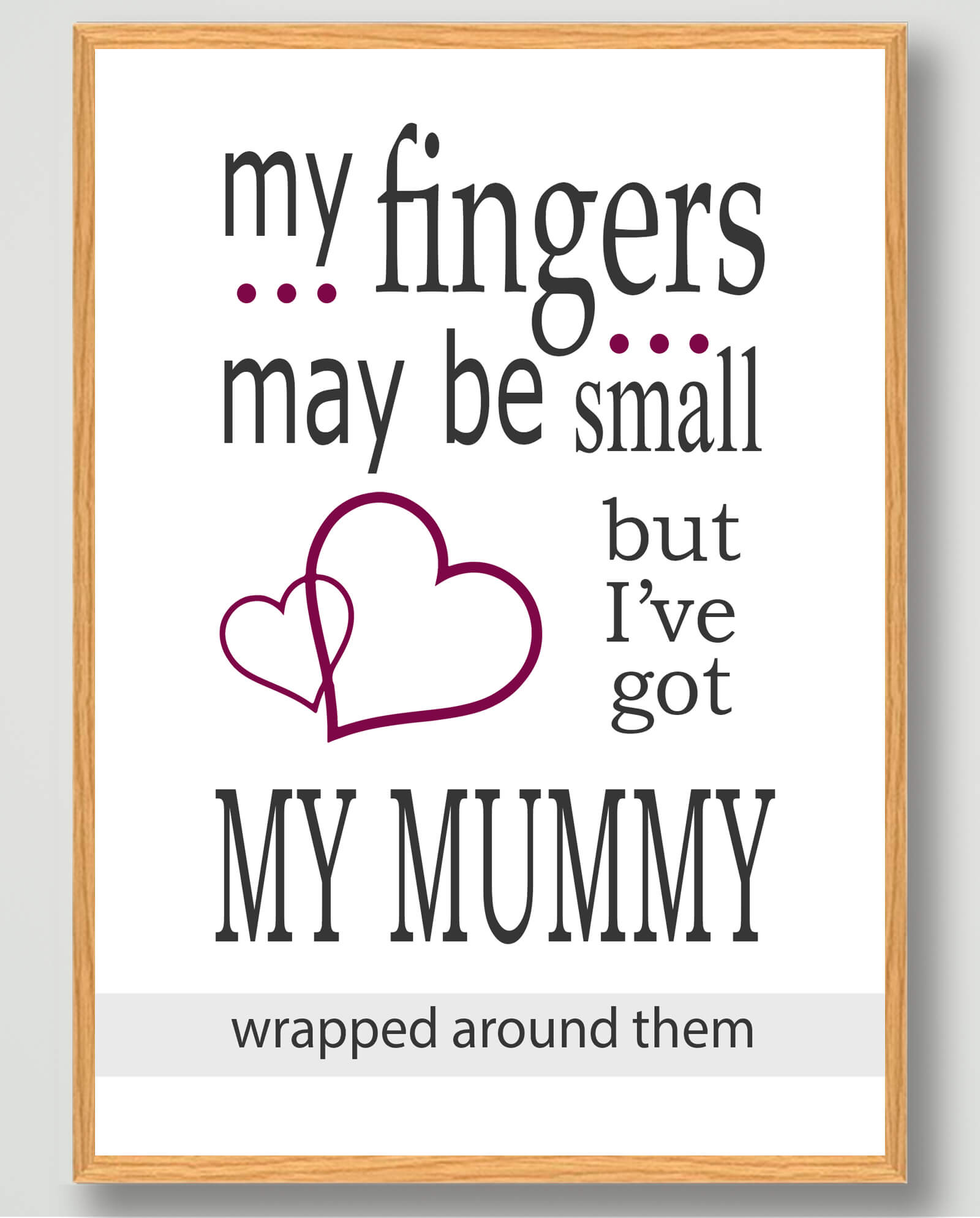 Plakat til Mor – "Mine Fingre Måske Små" 30x40 cm