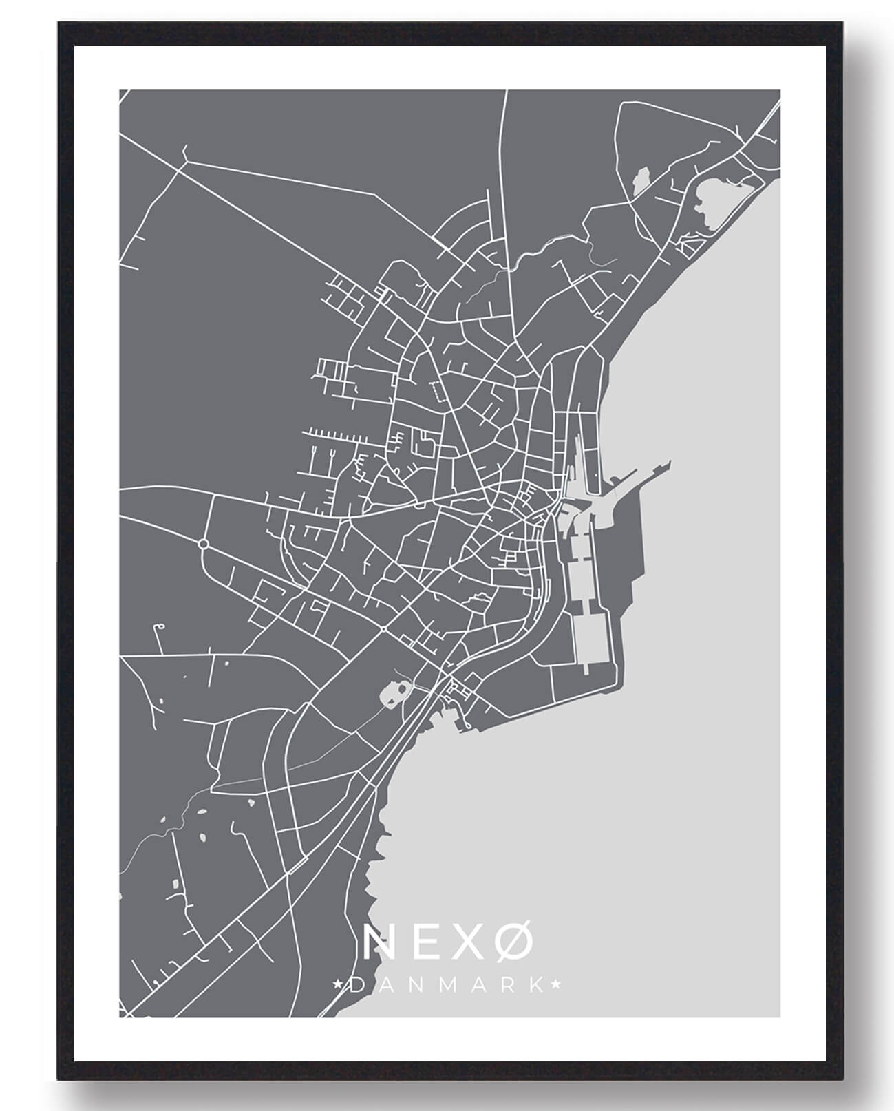 Nexø Plakat – Grå A5 til stilfuld indretning