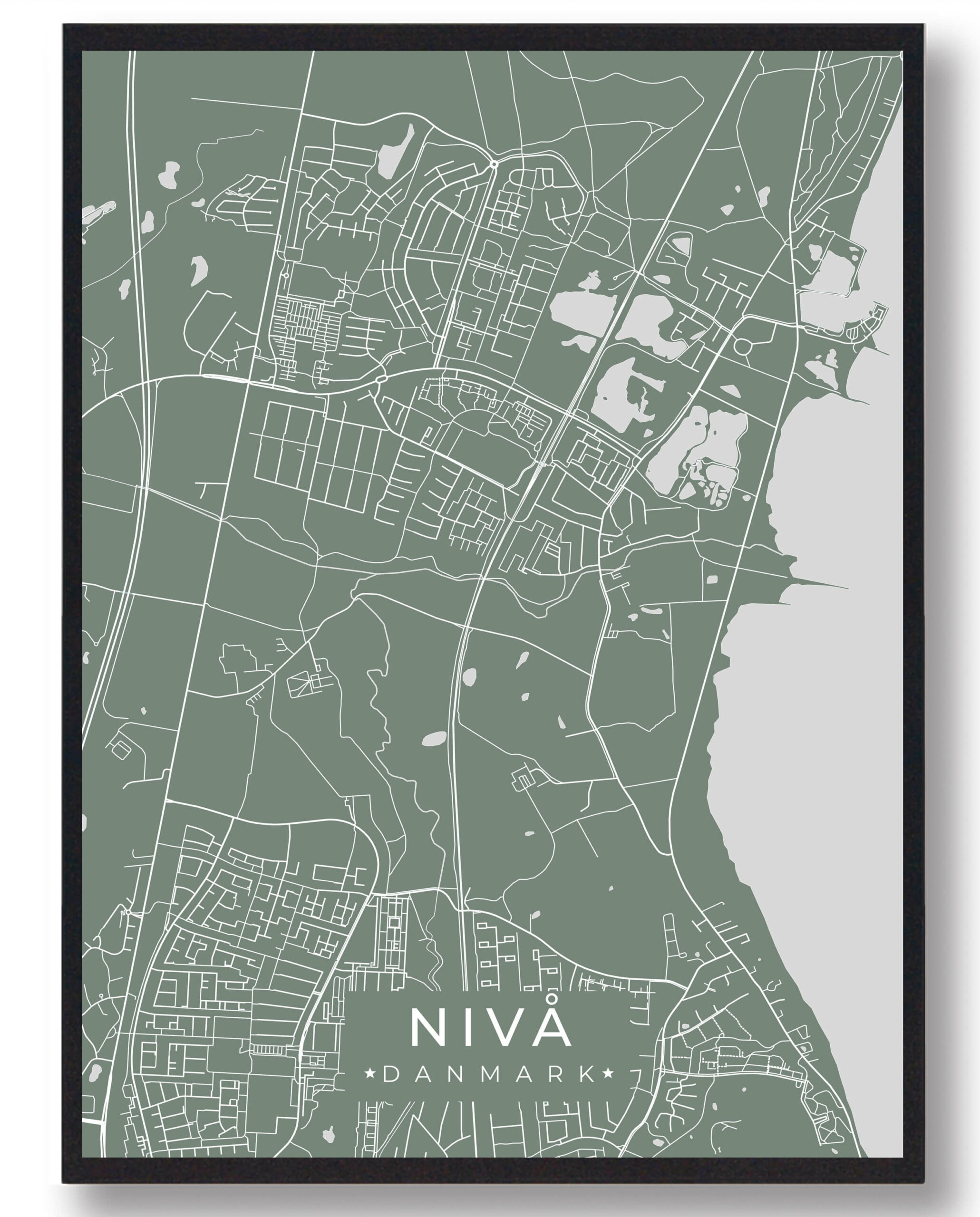 Nivå Plakat - Grøn A4 til hjemmets indretning