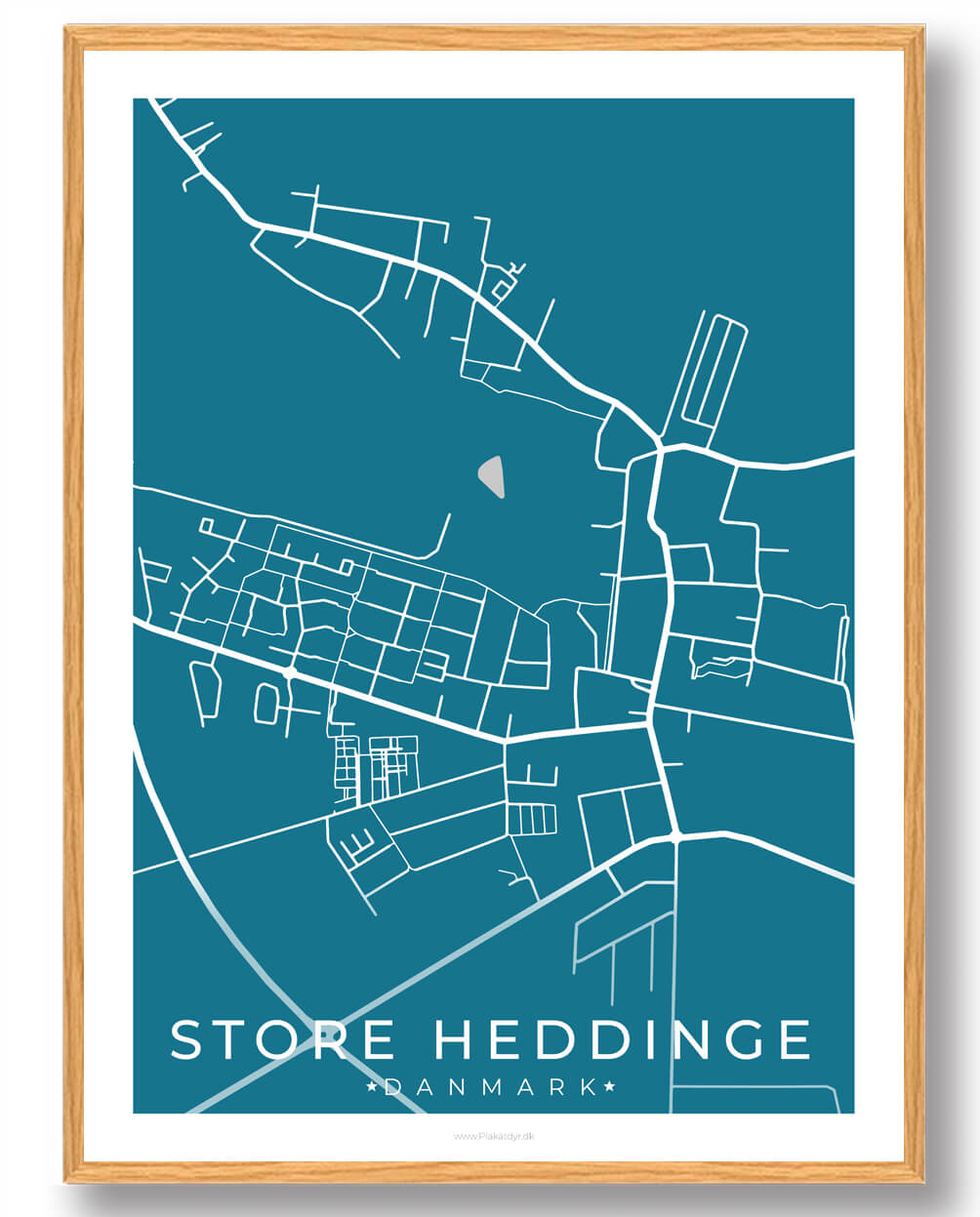 Store Heddinge Plakat – Blå Kunst til Dit Hjem