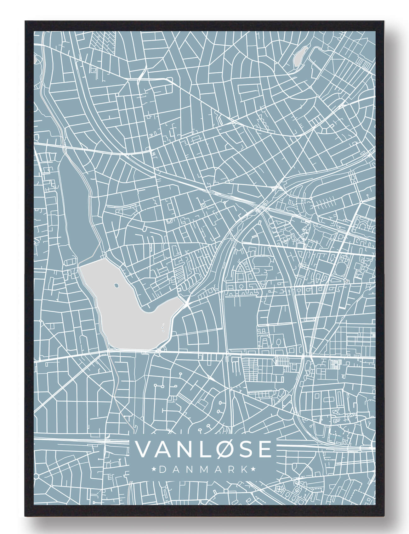 Vanløse Plakat – Lyseblå Kunst til Stuen