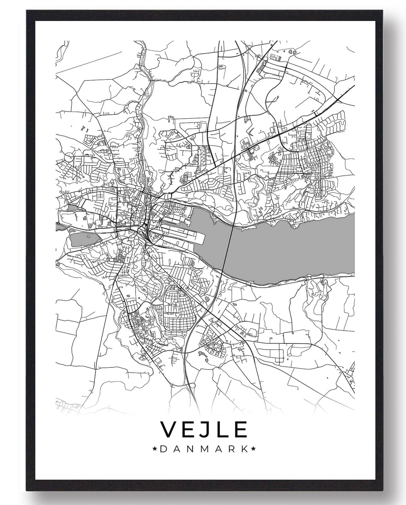 Vejle Plakat A4 – Hvid Dekoration til Dit Hjem!
