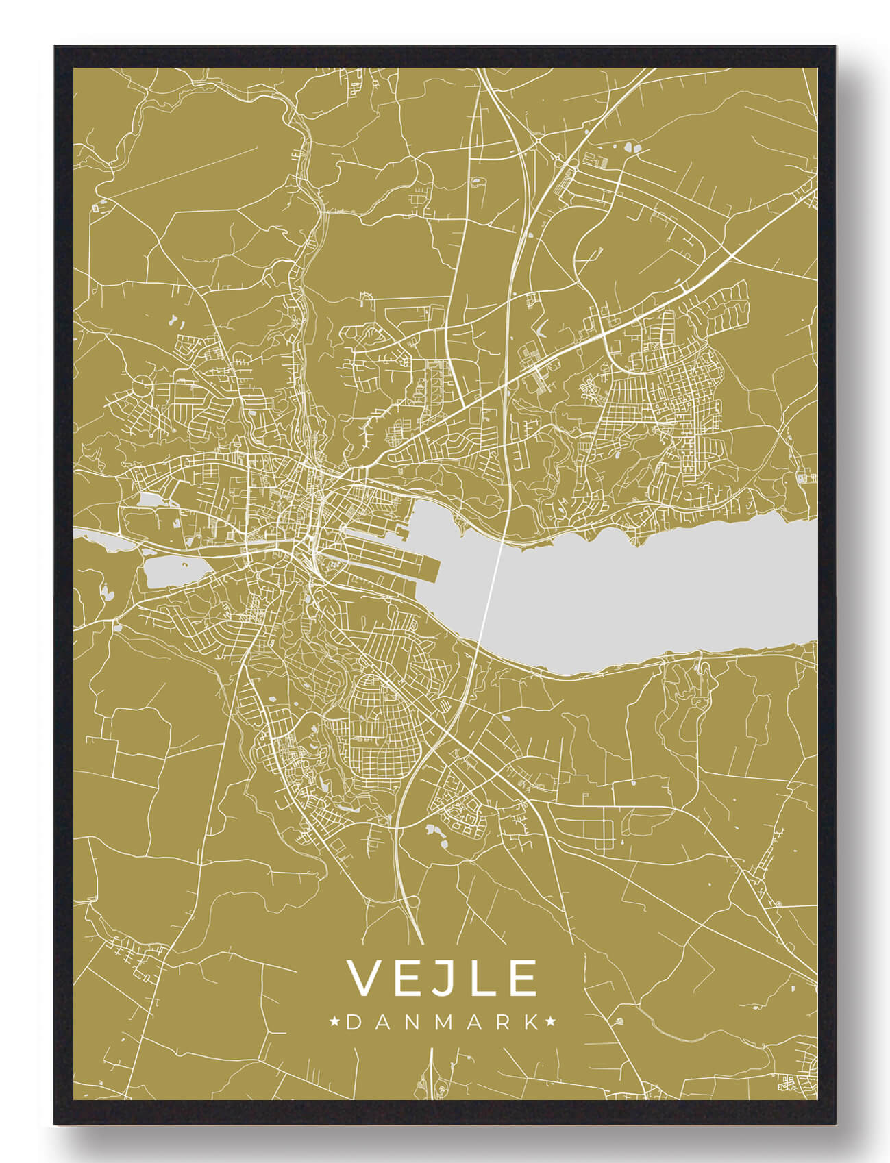 Vejle Plakat - Gul A4 (21x29,7 cm)