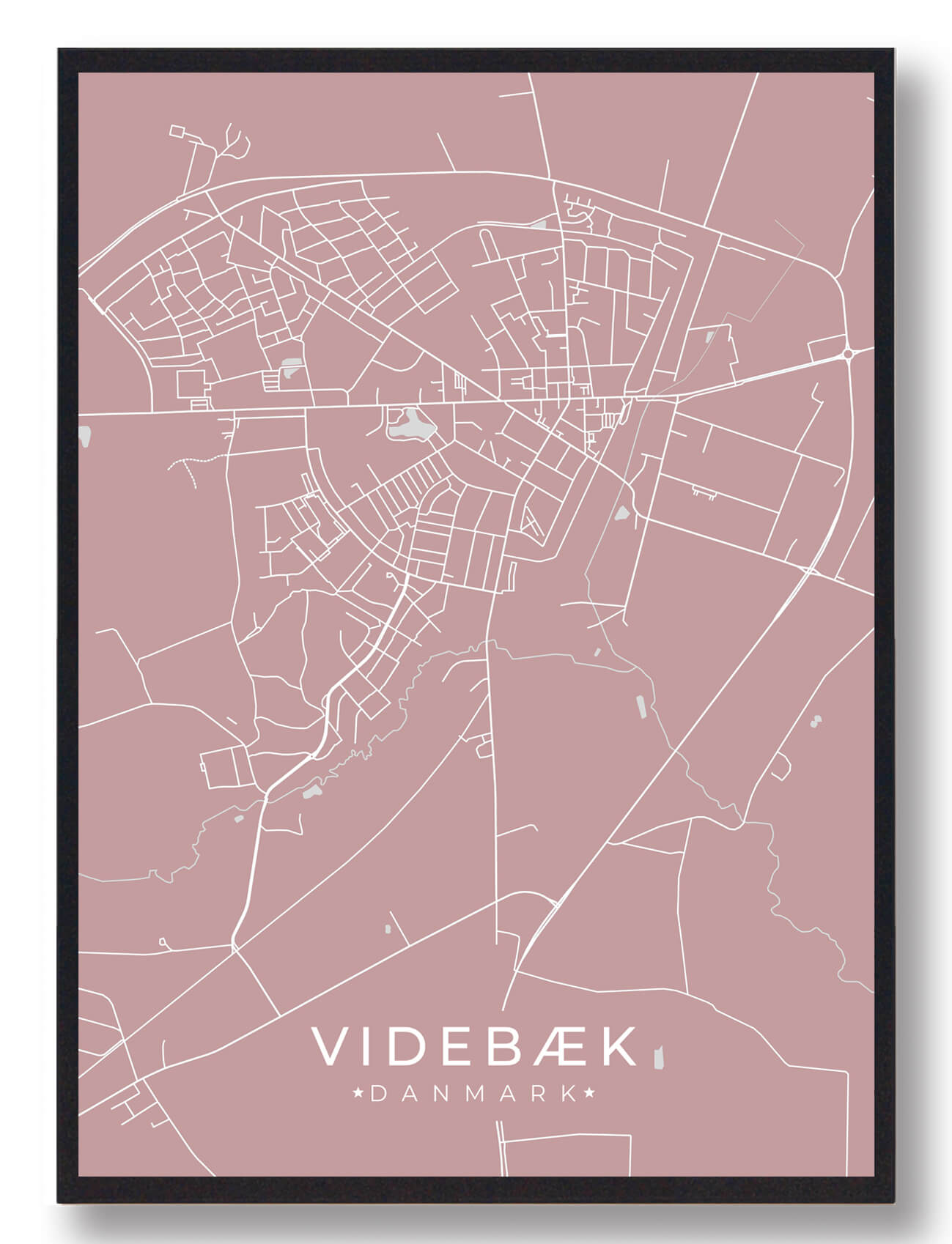 Rosa Plakat fra Videbæk - Gør dine vægge levende!