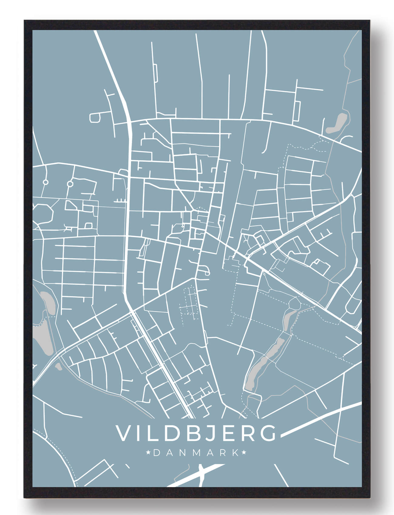 Vildbjerg Plakat - Lyseblå A5 til dit hjem!