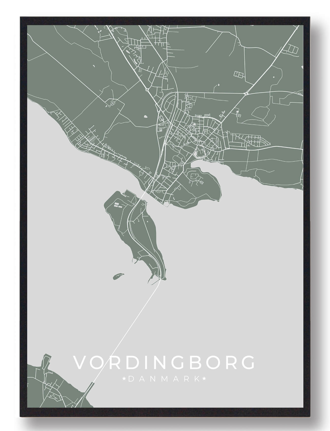 Vordingborg Plakat - Grøn A4 til dine vægge