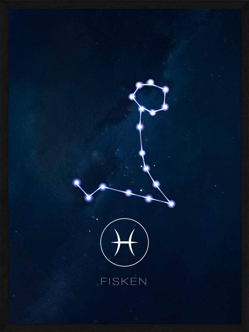 Fisken Stjernetegn Plakat – Unik Vægkunst til Dit Hjem