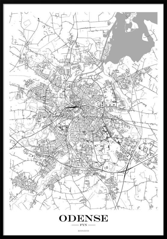 Odense Bykort Plakat – Stilfuld Indretning til Dit Hjem