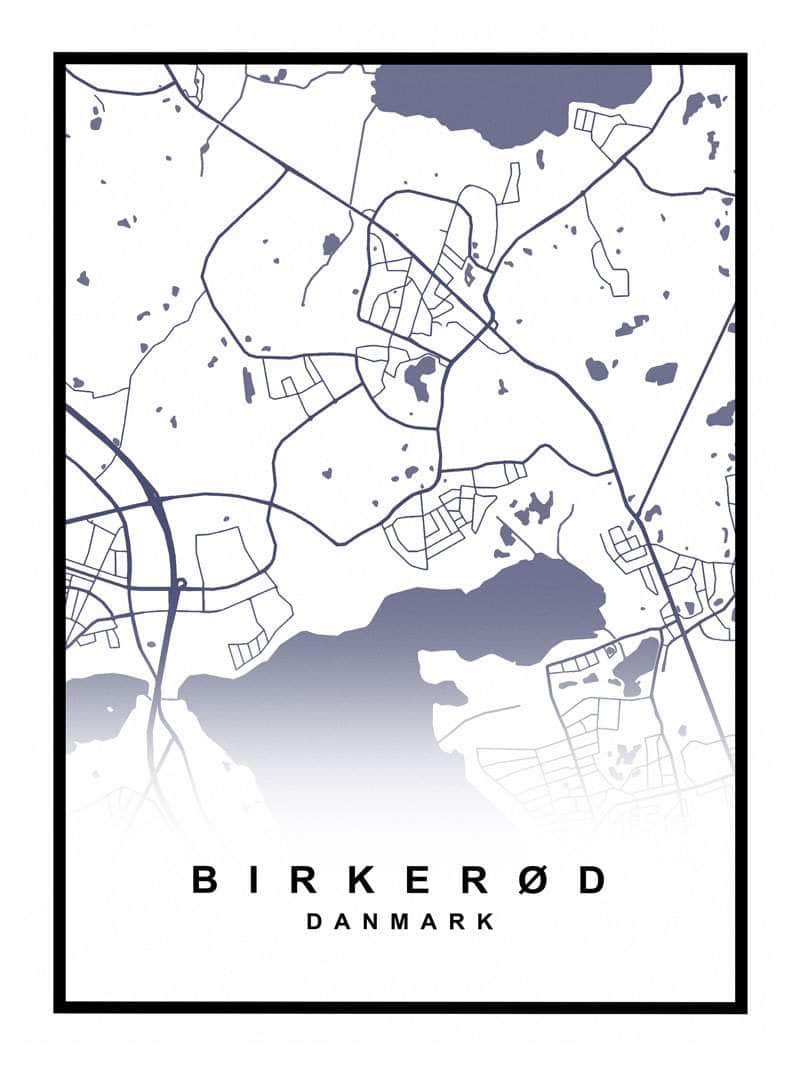Birkerød Plakat med Bybillede - Gør dit hjem unikt!