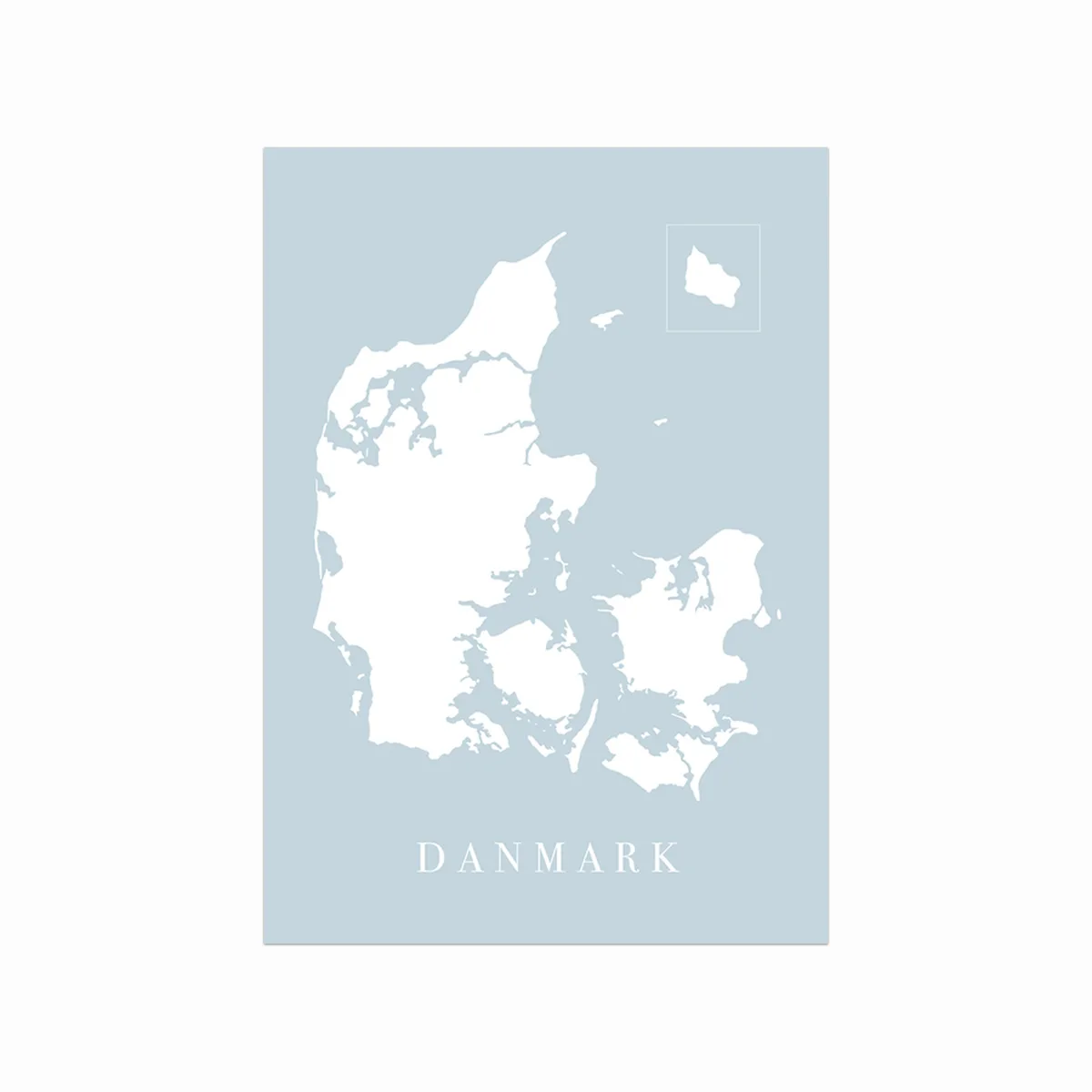 Blå Danmarkskort Plakat - Uundgåelig til Sommerhuset
