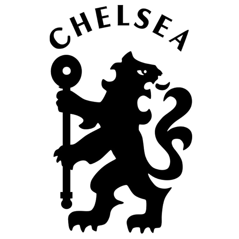 Chelsea Fodbold Wallsticker med Løve – Sort 60x80cm