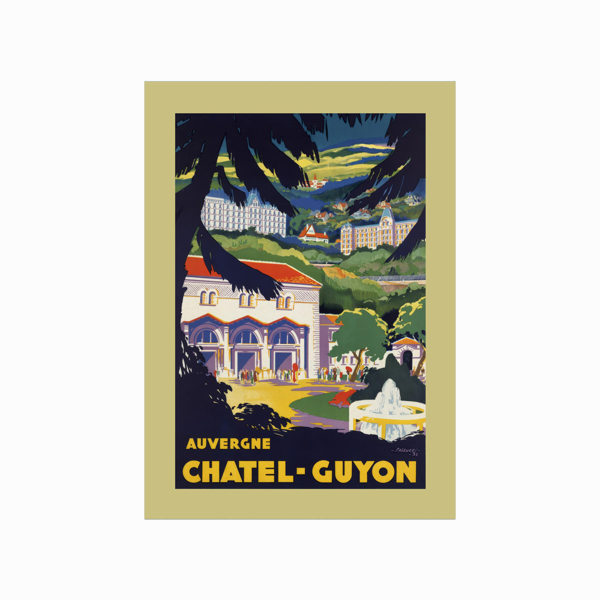 Retro Plakat fra Auvergne – Châtel-Guyon Tilbud!