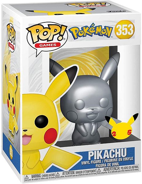 Funko Pop: Pokemon Pikachu  Silver Chrome  Figure 9cm