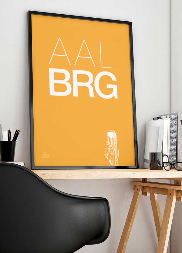 Aalborg Plakat med Aalborg Tårnet – Grafisk Kunst A4