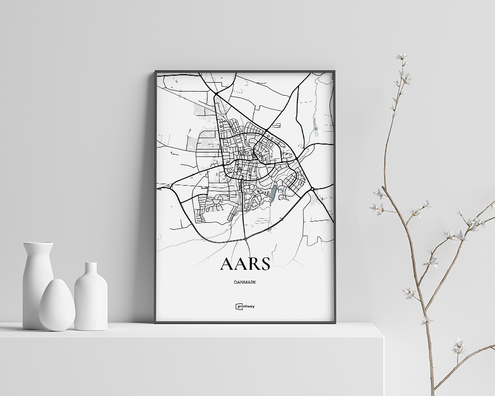 Aars Bykort Plakat – Minimalistisk Design til Dit Hjem