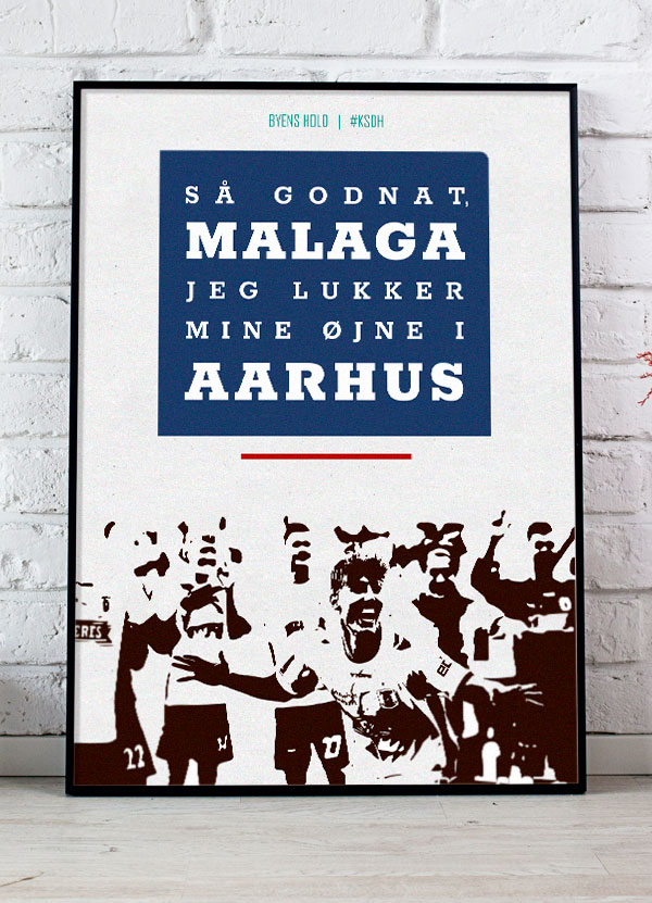 AGF Plakat - Malaga 21 A4 - Fodboldplakat til Hjemmet