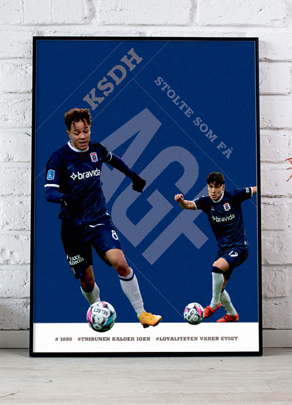 AGF Plakat - Spillere Anderson & Kahl - Fodboldkunst A4