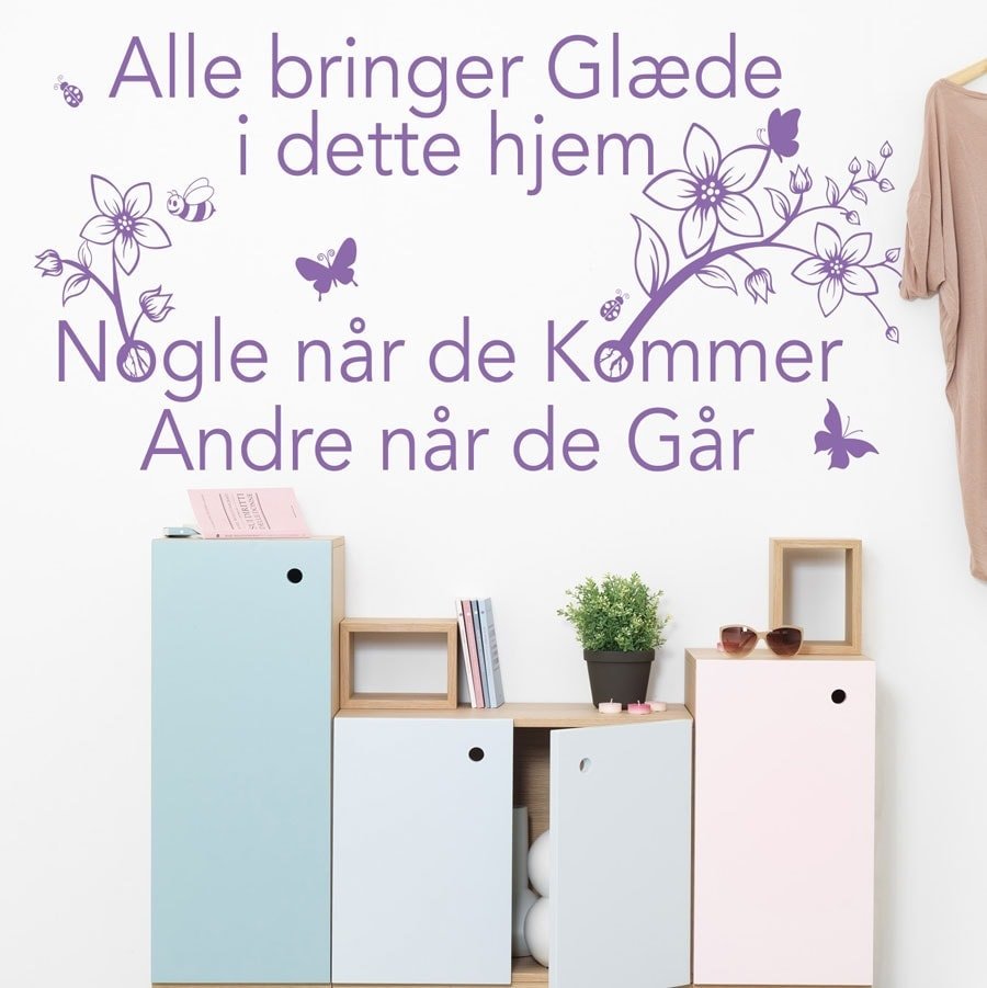 Inspirerende Vægklistermærke - "Alle Bringer Glæde"