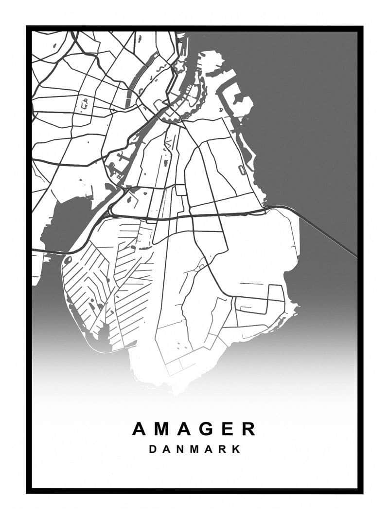 Amager Kortplakat – Udforsk Øens Skønhed og Historie