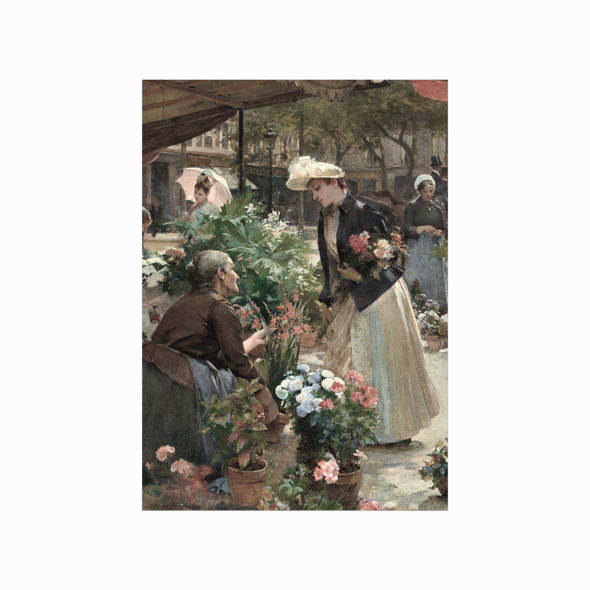Antik Plakat – Blomstermarked til Elegance i Dit Hjem