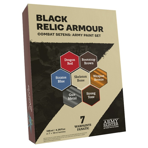 Army Painter Warpaints Fanatic: Black Relic Armour Combat Se7ens Army Paint Set Wp8115p