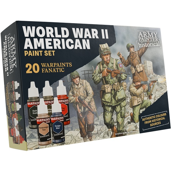 Army Painter Warpaints Historical  Warpaints Fanatic : World War   American Paint Set Wp8082