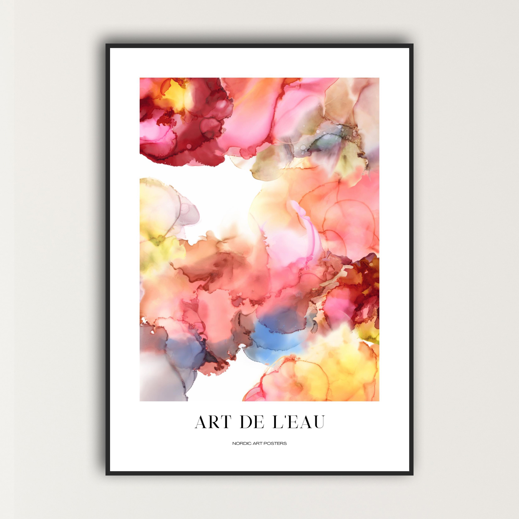 Abstrakt Kunstplakat - Art de Leau 50x70cm Uden Ramme