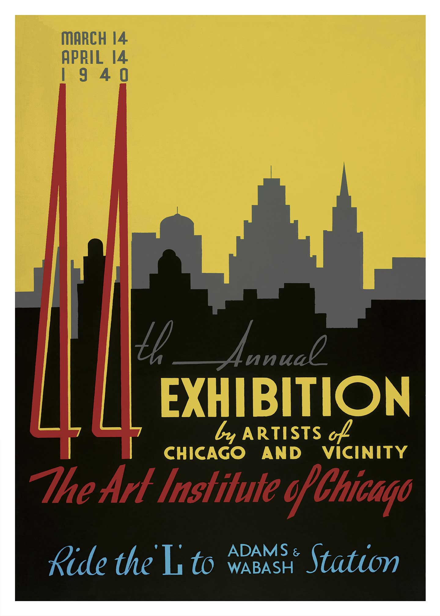 1940 Vintage Plakat fra Kunstinstitut Chicago – Nostalgisk Design