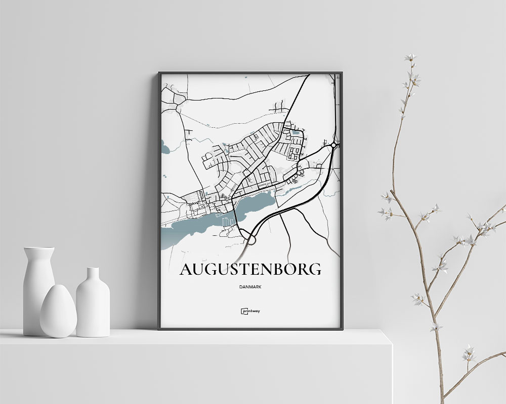 Augustenborg Bykort Plakat – Minimalistisk A4 Design