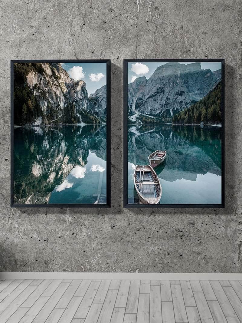 Dobbelt Plakat: Både i Vandet - Naturens Skønhed til Hjemmet