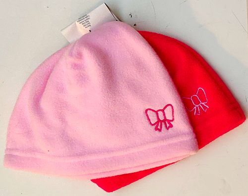 Sød Pink Baby Fleece Hue - 2 Pak til Koldt Vejr