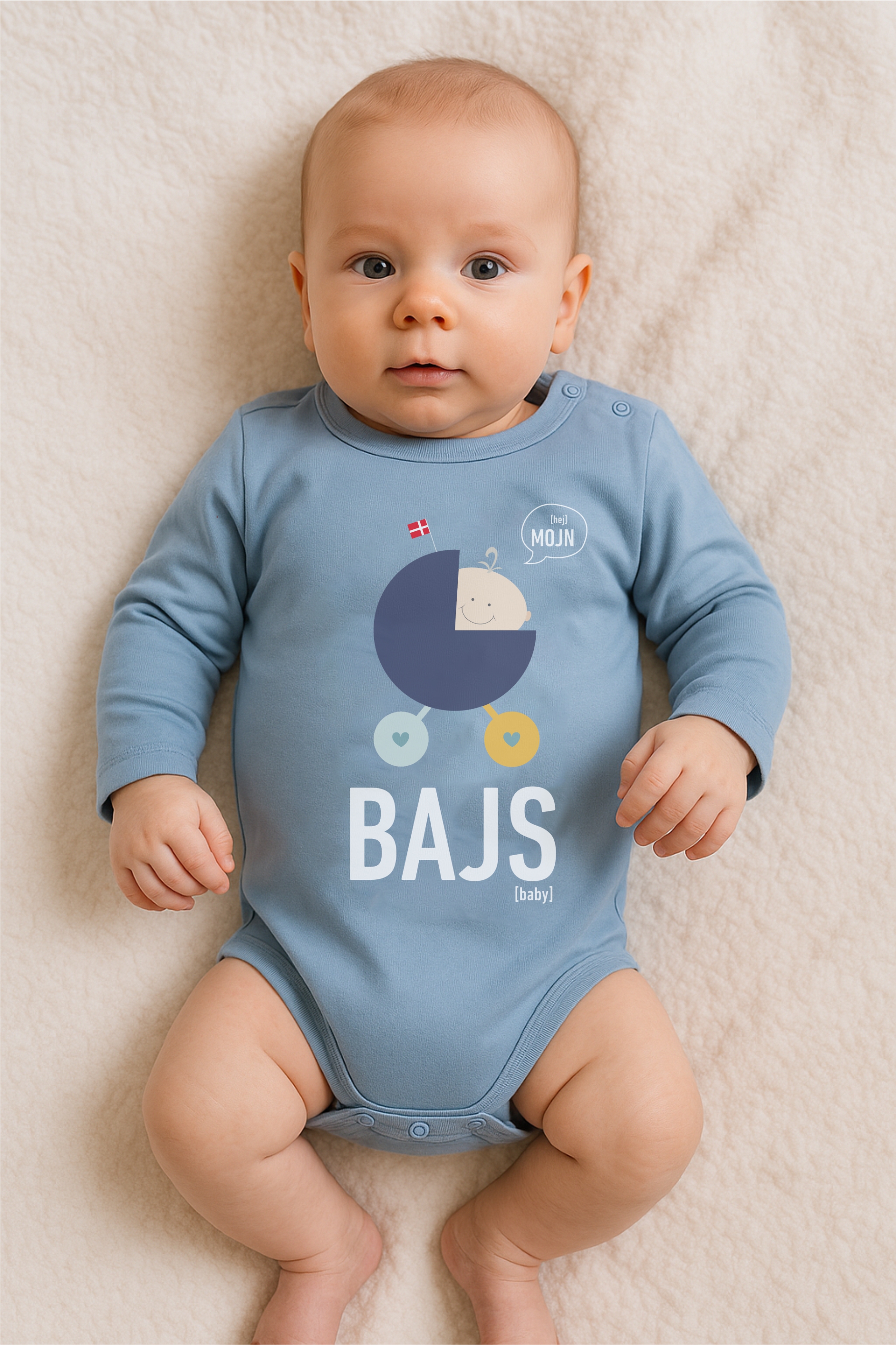 Økologisk Babybody Bajs Blå – Fantastisk Tilbud!