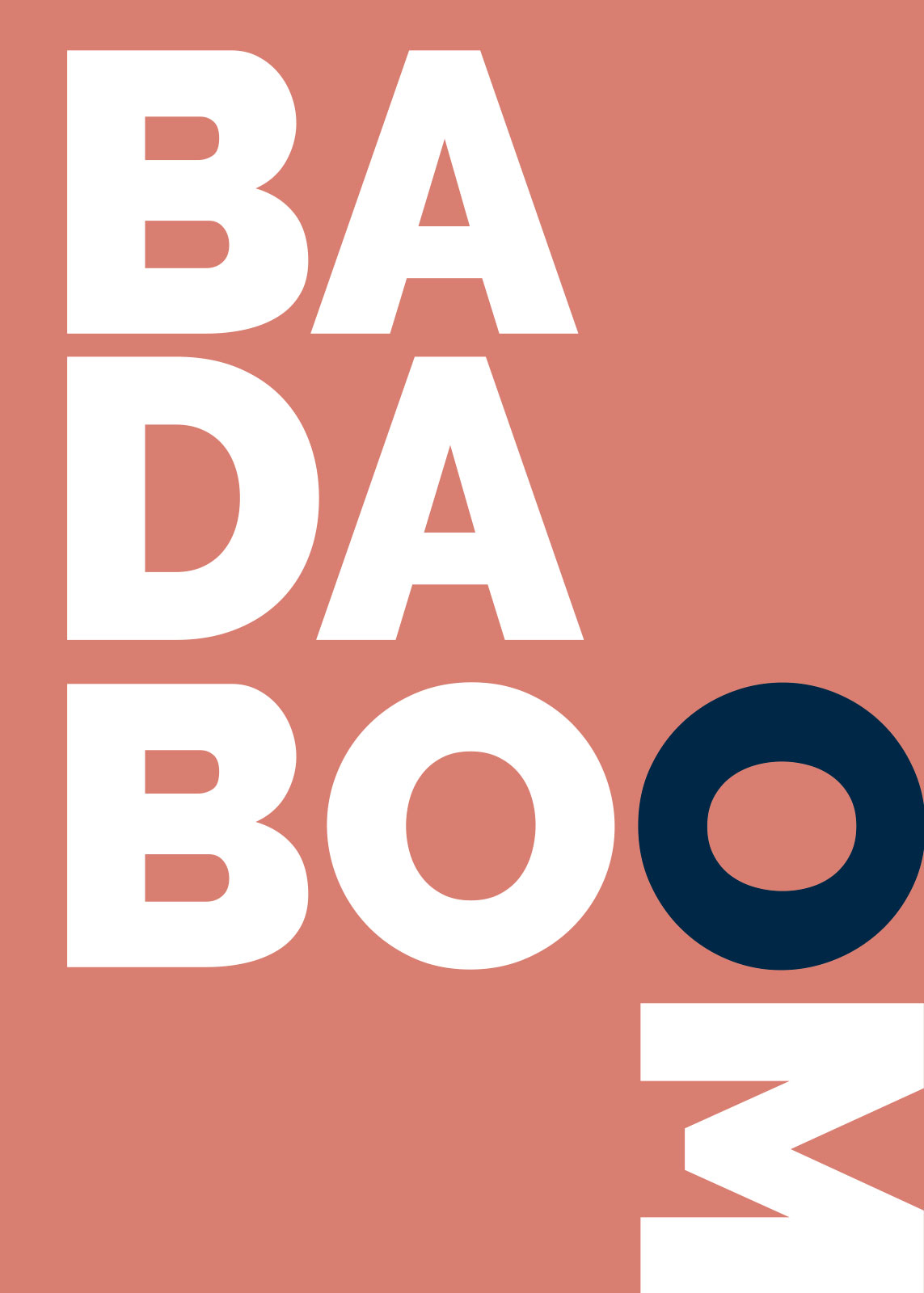 Badaboom Orange Plakat - Energisk Grafisk Kunst fra Rikke Axelsen