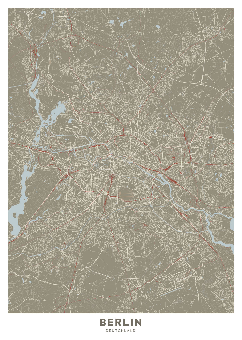 Unikt Kunstkort af Berlin – Skab Stemning i Dit Hjem!