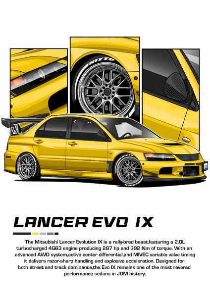 Bil Plakat 100 Mitsubishi Lancer Evo