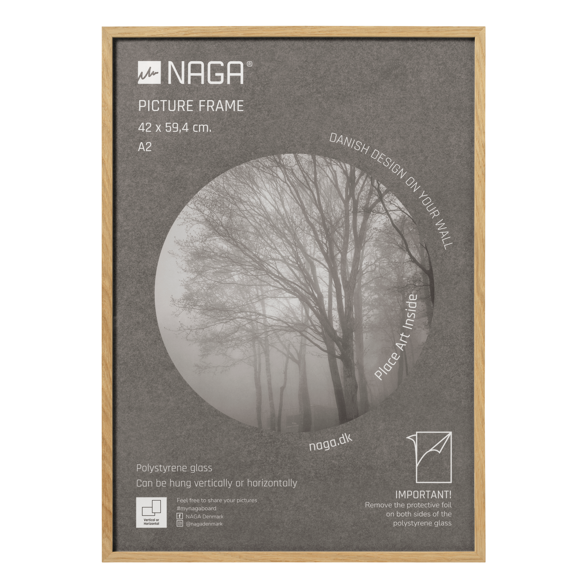 Egetræ Billedramme 42x59 cm – Fantastisk hjemmetilbud!