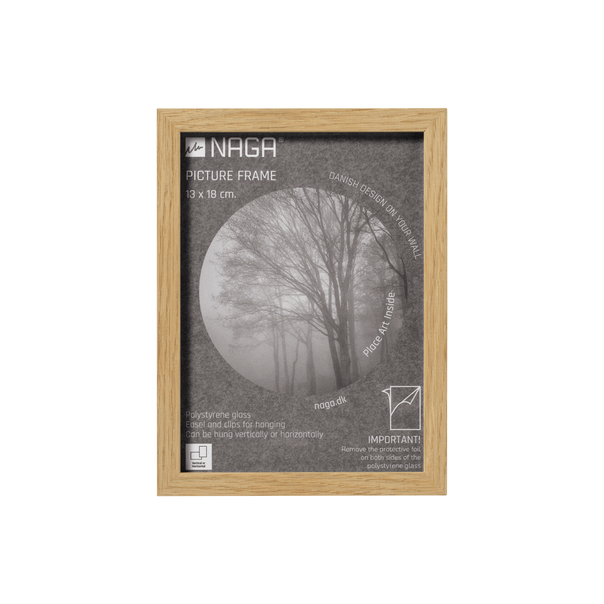 Moderne Egetræ Billedramme 13x18 – Elegant Vægkunst