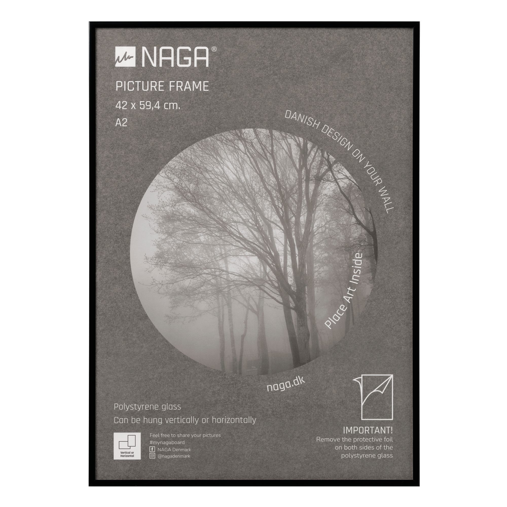 Elegant Sort Billedramme til A2 Plakater - Udsalg!
