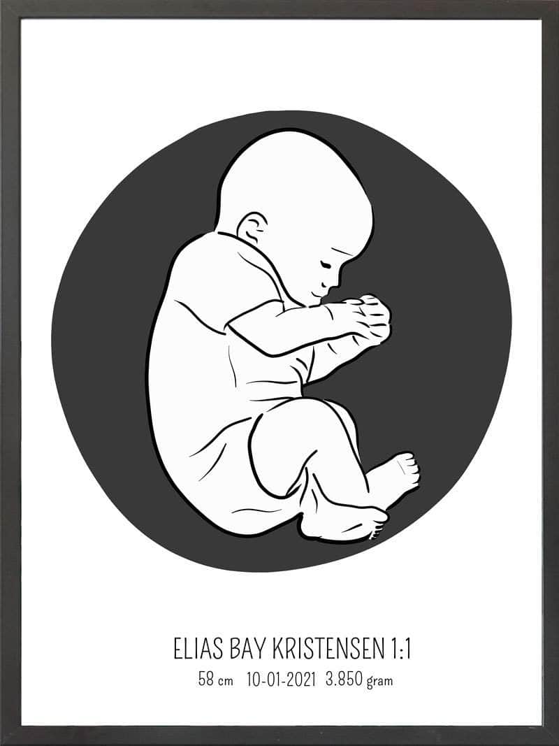 Fødselsplakat: Blå Fosterstilling – Giv dit hjem liv!
