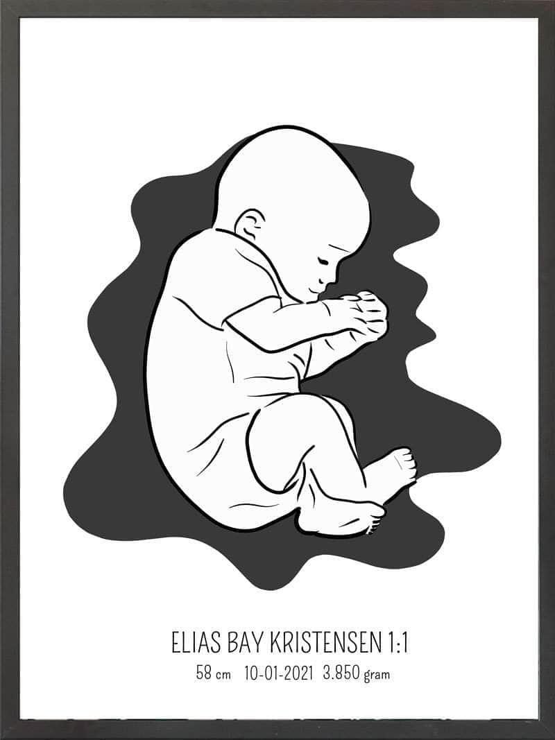 Fødselsplakat i Lyserød - Fejr Livets Små Mirakler!