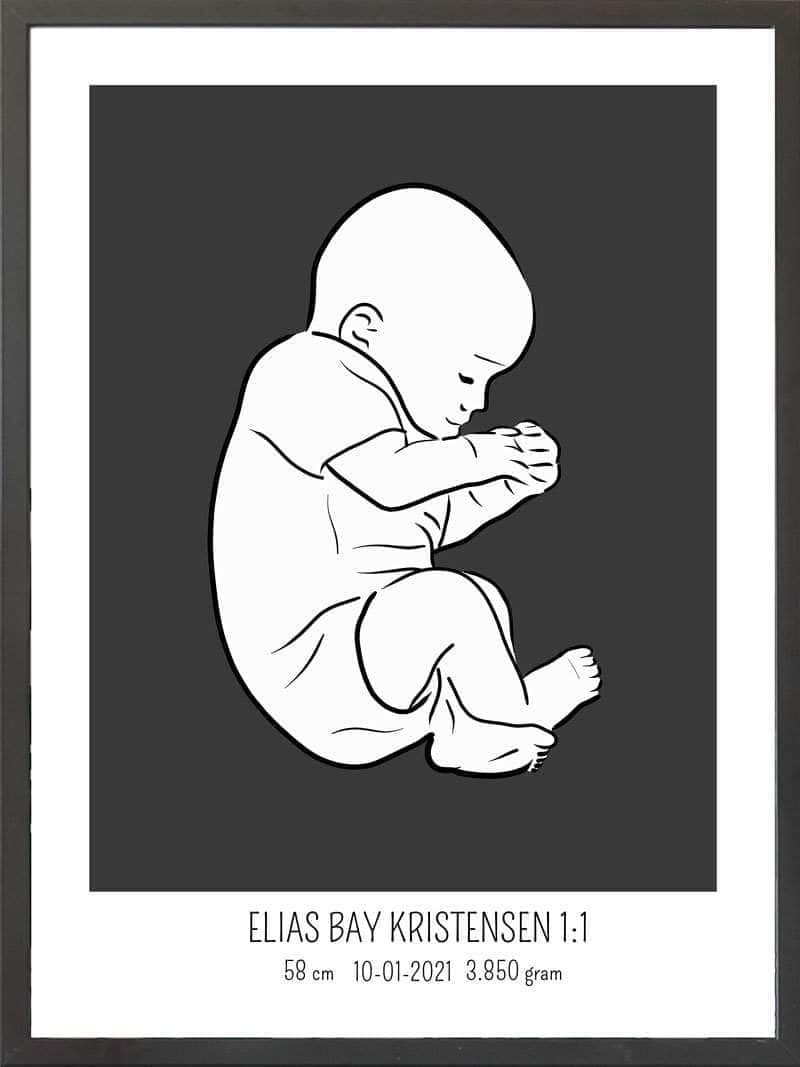 Lyserød Fødselsplakat – Evig Mindeblad til Dit Barn