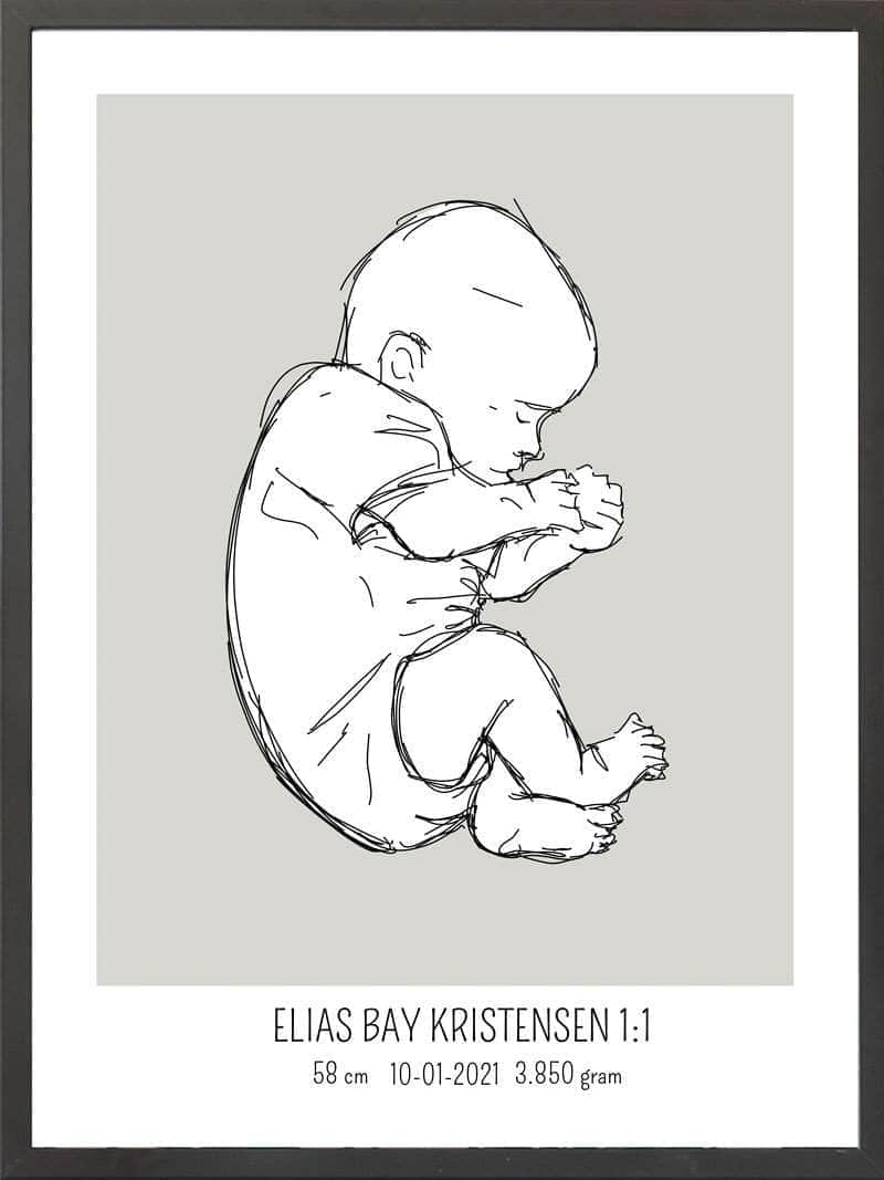 Fødselsplakat i Lyserød: Unikt Mindesmærke til Baby